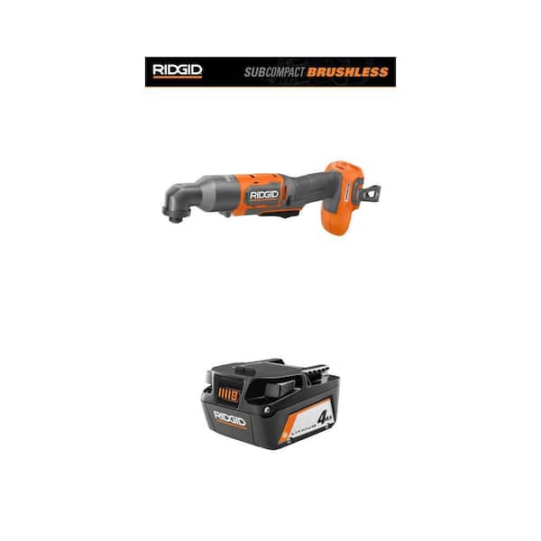 18V SubCompact Brushless Cordless Right Angle Impact Driver (Tool Only) and 18V 4.0 Ah Battery Combo
