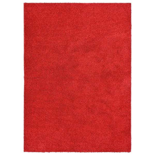 Skyline Shag 5 ft. x 7 ft. Chili Red Area Rug
