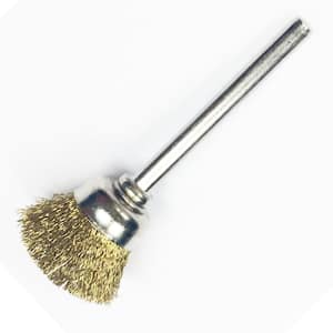9/16 in. x 1/8 in. Shank Brass Crimped Wire Cup Brush (2-Pack)