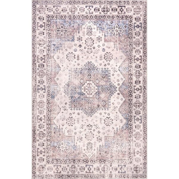 Sharyn Traditional Vintage Cotton Area Rug Rust 4 ft. x 6 ft. Area Rug
