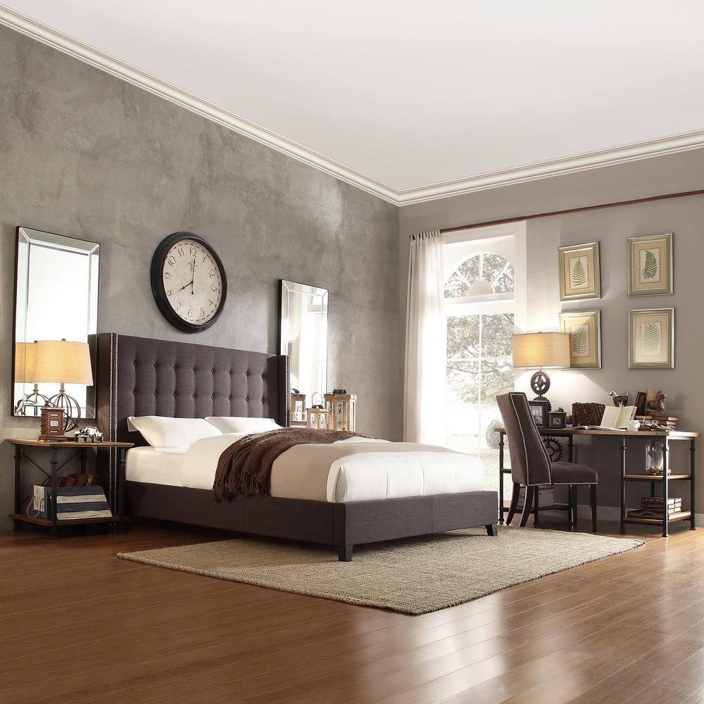 HomeSullivan Franklin Park Dark Grey Full Upholstered Bed 40315BF1DGB