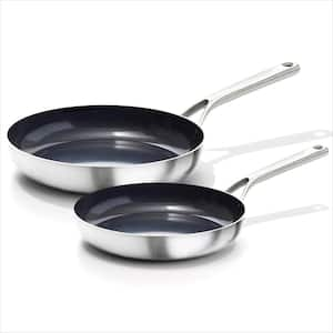 2-Piece Stainless Steel Tri-Ply Mira Series Ceramic Nonstick Frying Pan Set