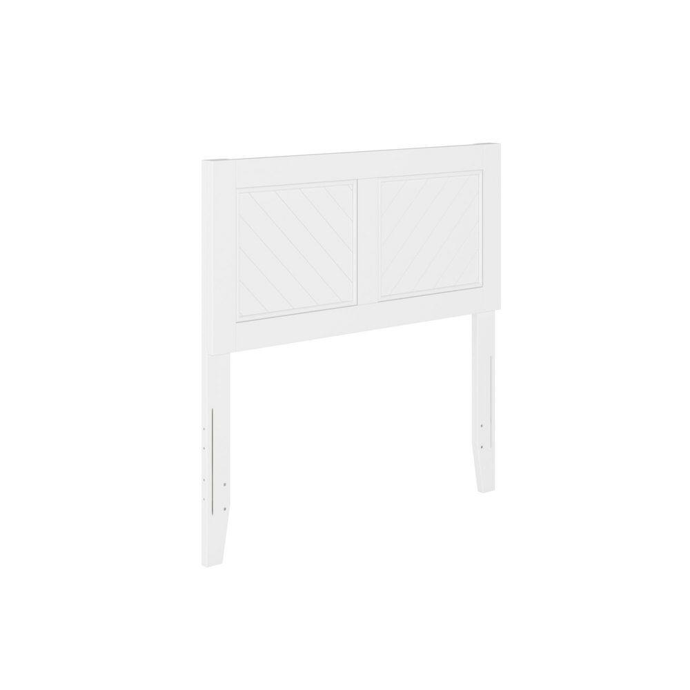 Twin White Solid Wood Chevron Headboard with USB Charger