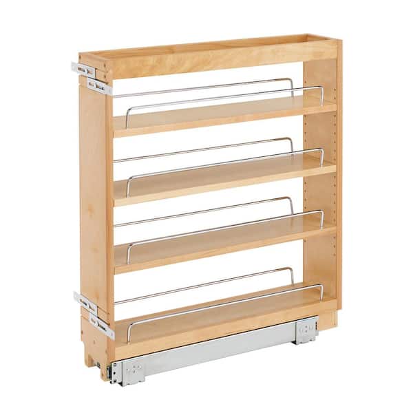Rev-A-Shelf Natural Maple 5" Pull Out Kitchen Cabinet Organizer Pantry Spice Rack