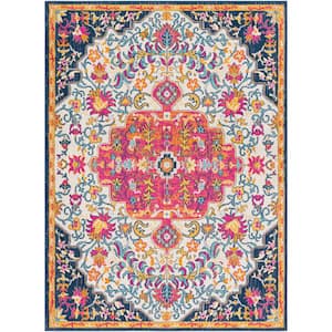 Renee Pink 5 ft. 3 in. x 7 ft. 1 in. Medallion Area Rug