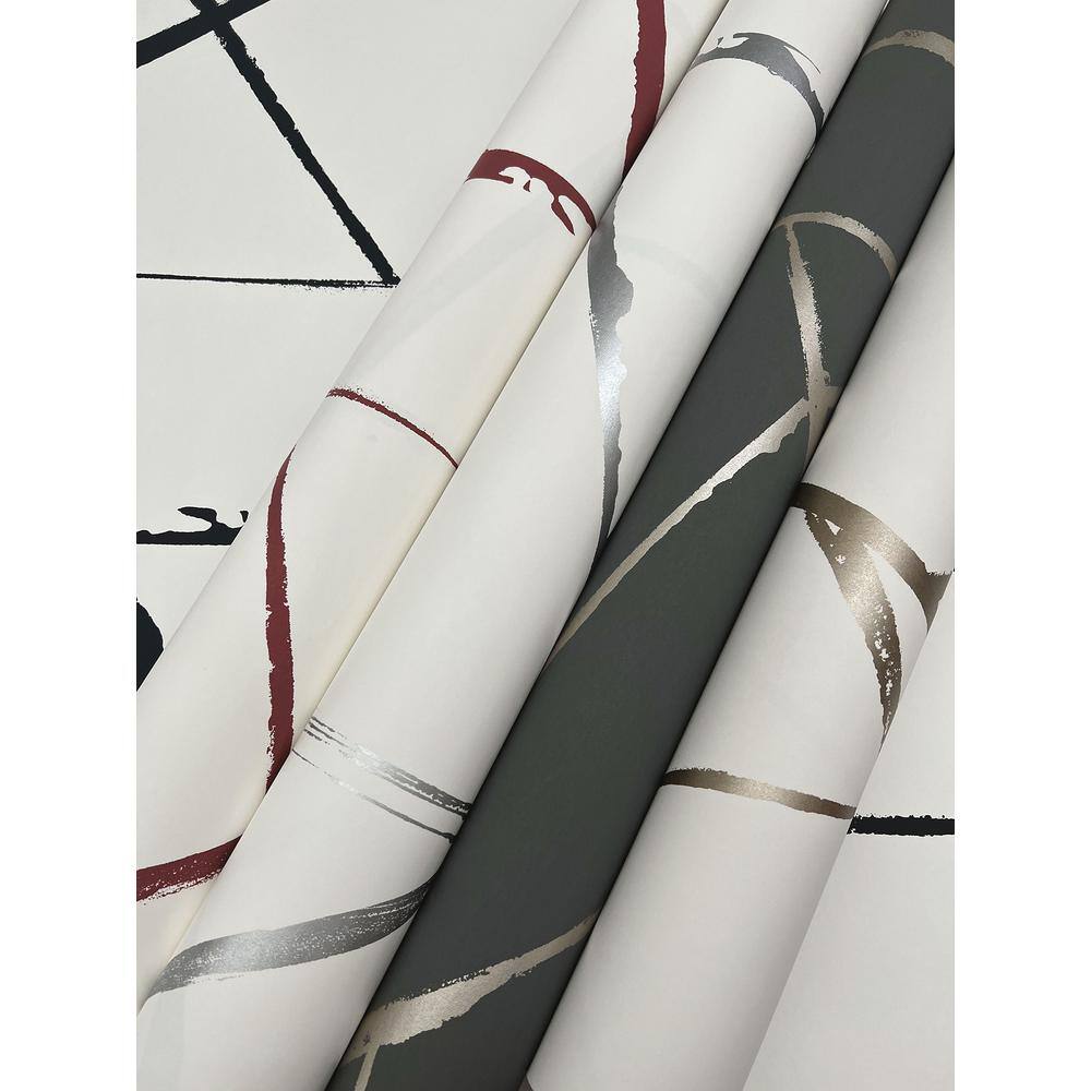 Black and White Geometric Abstract Wallpaper Double Roll