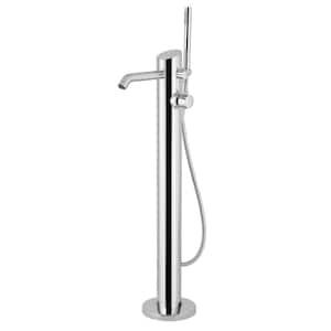 Larkin 2-Handle Freestanding Tub Faucet with Hand Shower in Polished Stainless