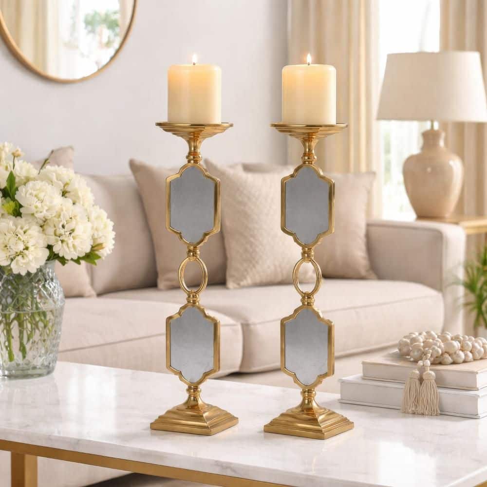 Gold Metal Candle holder 2-Pack with Metal Frame price history on PriceWatchPro