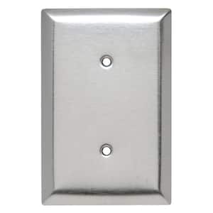 Pass & Seymour 302/304 S/S 1 Gang Strap Mounted Blank Oversized Wall Plate, Stainless Steel (1-Pack)