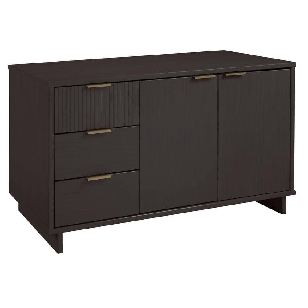 Granville Dark Gray Modern 3-Drawer Buffet Sideboard