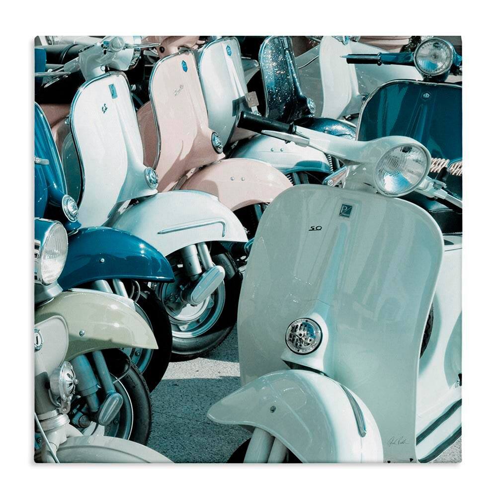 Lined Up italian Scooters by Deborah Revell Unframed Typography Graphic Art Print 30 in. x 30 in. price history on PriceWatchPro