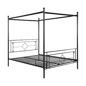 Norhill Black Metal Frame Queen Canopy Platform Bed
