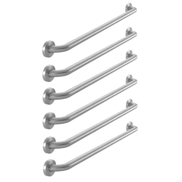 42 in. ADA Compliant Grab Bar Combo in Brushed Stainless Steel (6-Pack)
