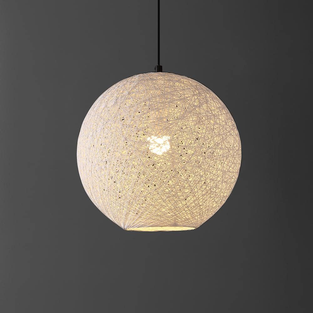 Lacey 16" White Bohemian Globe LED Pendant Light