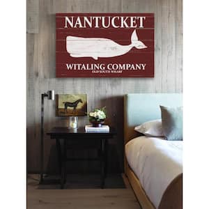 16 in. H x 24 in. W "Nantucket Whaling Company" by Marmont Hill Printed Canvas Wall Art