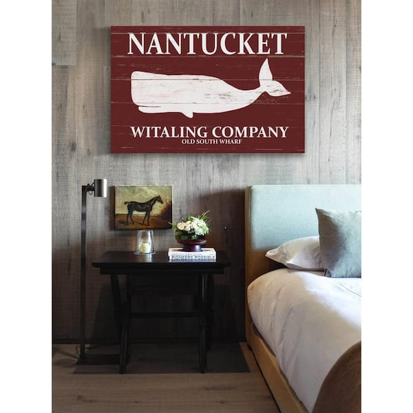 Unbranded 30 in. H x 45 in. W "Nantucket Whaling Company" by Marmont Hill Printed Canvas Wall Art