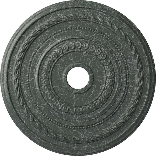 Ekena Millwork 1-3/8" x 25-1/2" x 25-1/2" Polyurethane Cole Ceiling Medallion, Athenian Green Crackle
