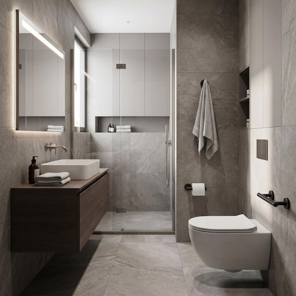 3-Piece Bath Hardware Set with Towel Bar, Toilet Paper Holder and Robe Hook in Oil Rubbed Bronze