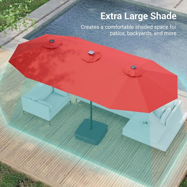 16 ft extra large outdoor patio market umbrella PURPLE LEAF Luxury Heavy-Duty Commercial Hydraulic Semi-Automatic Umbrella Great match for your outdoor space Scolara Giant Telescopic Umbrella Made