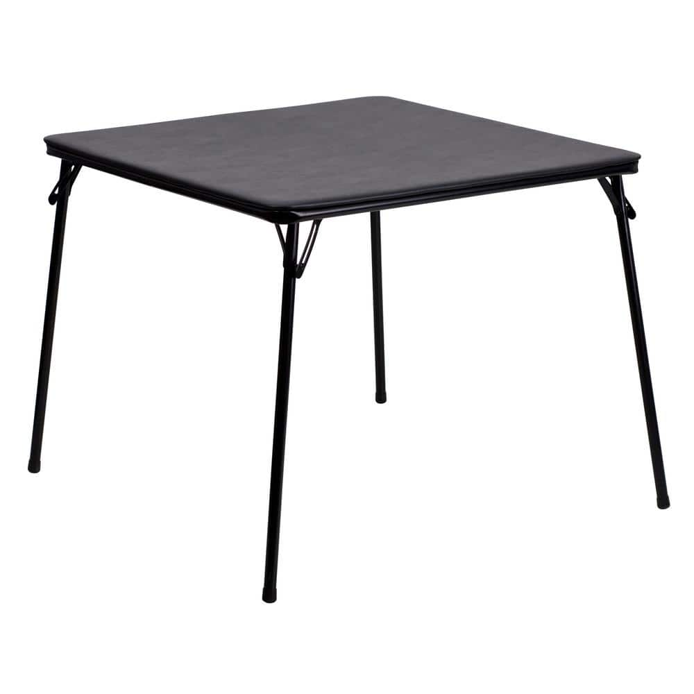 335 In Black Plastic Table Top Material Folding Card Tables Cga Yb 14982 Bl Hd The Home Depot