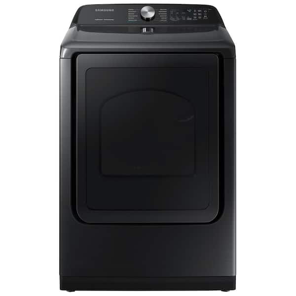 Samsung 7.4 cu. ft. Vented Top Load Not Stackable Gas Dryer in Black Stainless Steel with Moisture Sensor, Sensor Dry