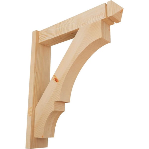 Ekena Millwork 6 in. x 30 in. x 26 in. Douglas Fir Balboa Arts and Crafts Smooth Outlooker