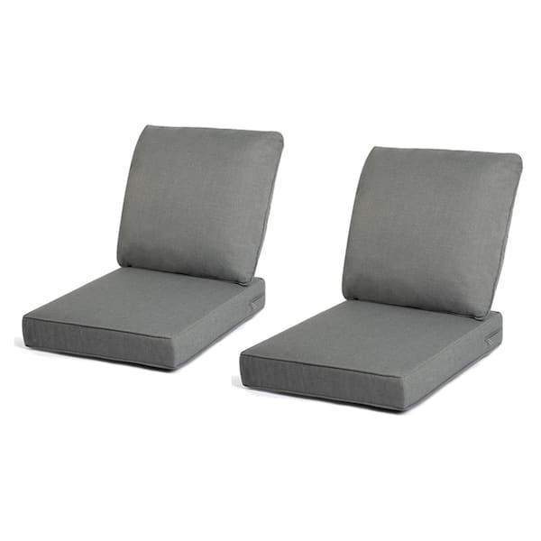 Cesicia 24 in. x 22 in. 2 Sets Outdoor Sectional Sofa Water Resistant Cushion in Drak Gray