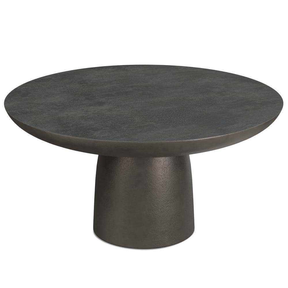 Alexa 30" Round Black Nickel Cast Aluminum Coffee Table