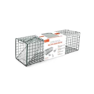 Small 1-Door Professional Humane Steel Live Animal Cage Trap for Squirrels, Rabbits, Chipmunks, Skunks, Rats and Weasels