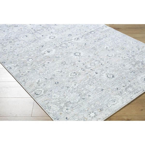 Lorenz Gray Traditional Botanical 7 X 10 Area Rug