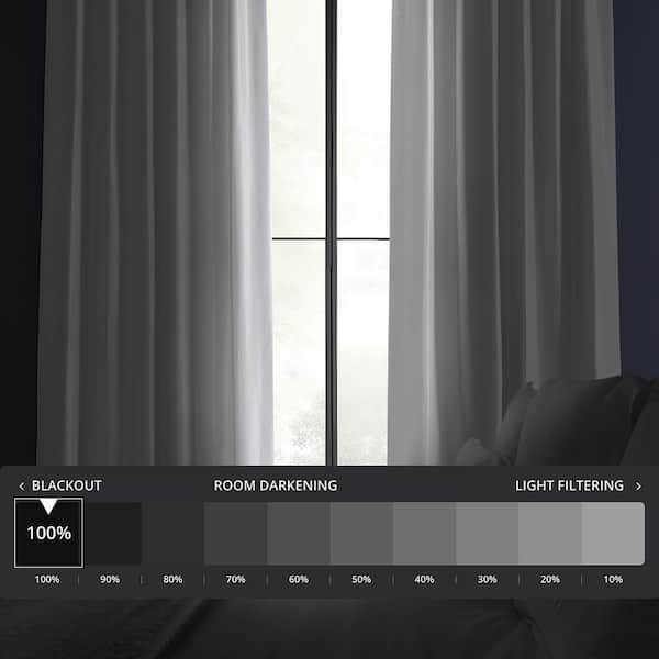 Ice Textured Faux Dupioni Silk Blackout Curtain - 50 in. W x 96 in. L Rod Pocket with Back Tab Single Window Panel