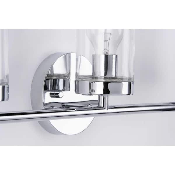 Progress Lighting Signal Collection 3-Light Polished Chrome Clear Glass Coastal Bath Vanity Light