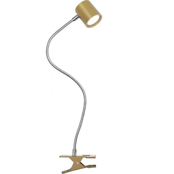Unbranded Modes, 10 Brightness Gold ‎Aluminum Clip-On Desk  Lamp, 360° Gooseneck Clamp, Memory Function, Plastic Shade YX801-14