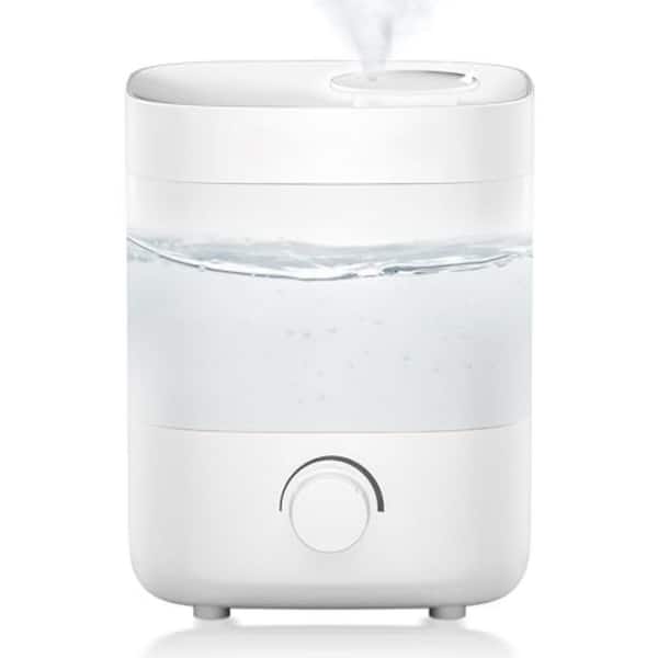 0.6 Gallon White 2. 4L Top Fill Air Humidifier, Quiet Cool Mist for Bedroom & Nursery, Auto Shut-Off, Lasts 30H