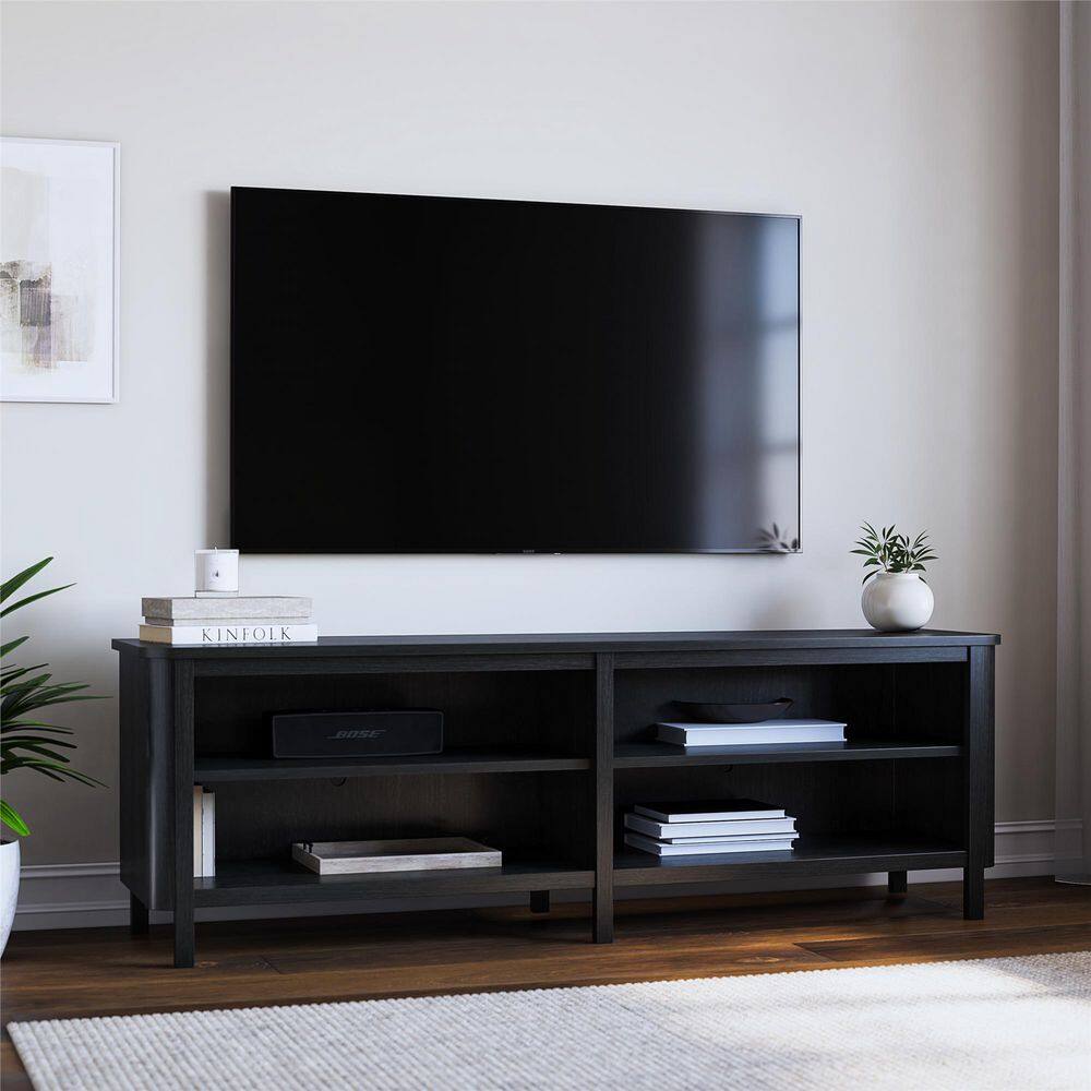 Farmhouse Console for TVs up to 75 in. Black Oak