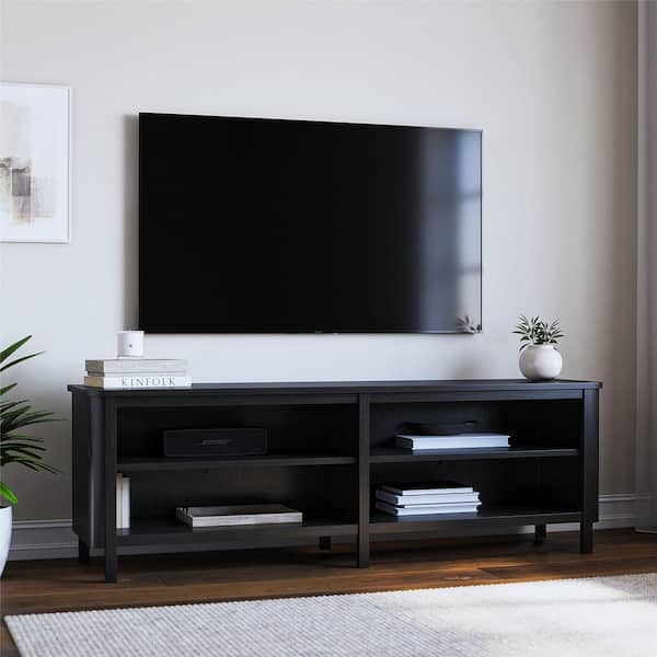 Ameriwood Farmhouse Console for TVs up to 75 in. Black Oak