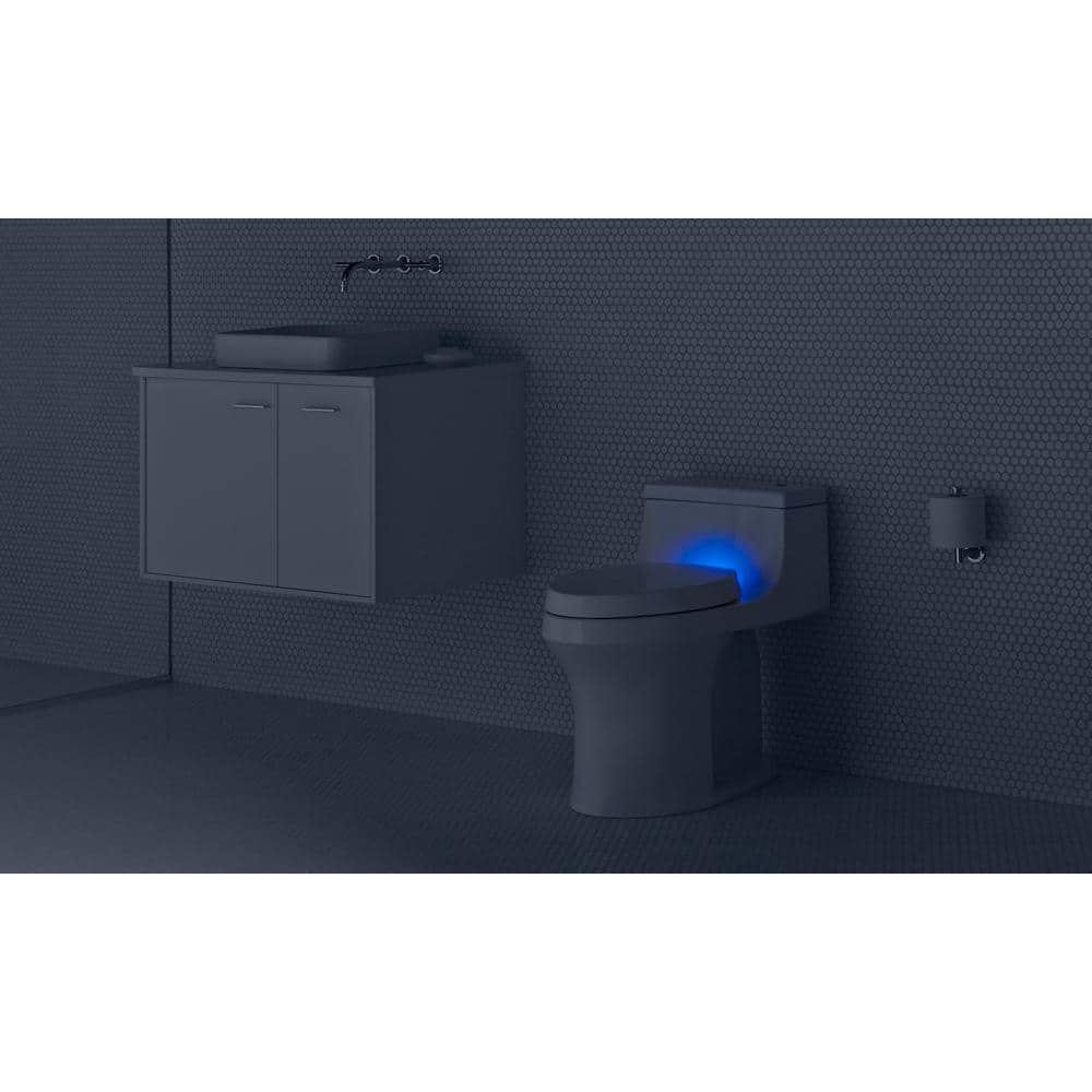 White Elongated Toilet Seat with LED Nightlight and Deodorizer