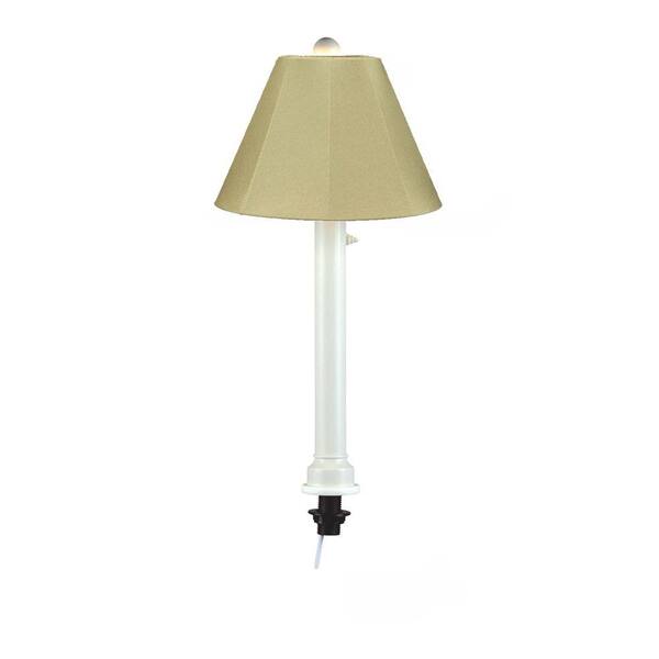 Patio Living Concepts Catalina White Umbrella Table Outdoor Lamp with Spring Shade Small -DISCONTINUED