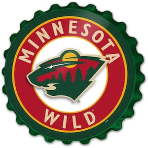 19 in. Minnesota Wild Plastic Bottle Cap Decorative Sign