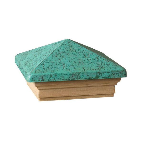 Unbranded 4 in. x 4 in. Pressure-Treated Pine Patina Pyramid Post Cap