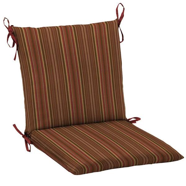 Hampton Bay Chili Stitch Stripe Mid Back Outdoor Chair Cushion