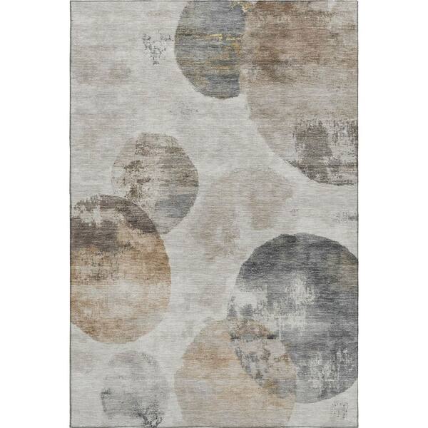 Mayfield Premium Machine Washable Abstract AMF2346 Taupe 10 ft. x 14 ft. Area Rug