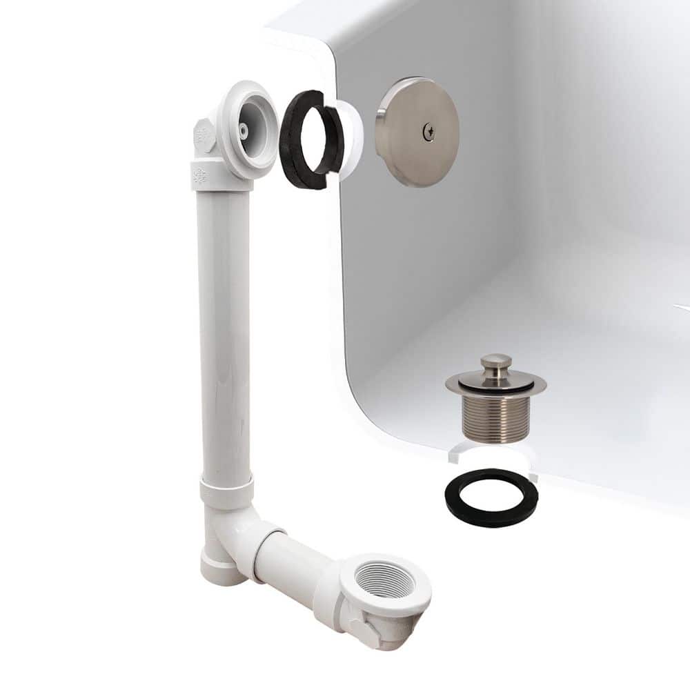 1-1/2 in. Pull and Drain Schedule 40 PVC Bath Waste with 1-Hole Top Elbow in Satin Nickel price history on PriceWatchPro