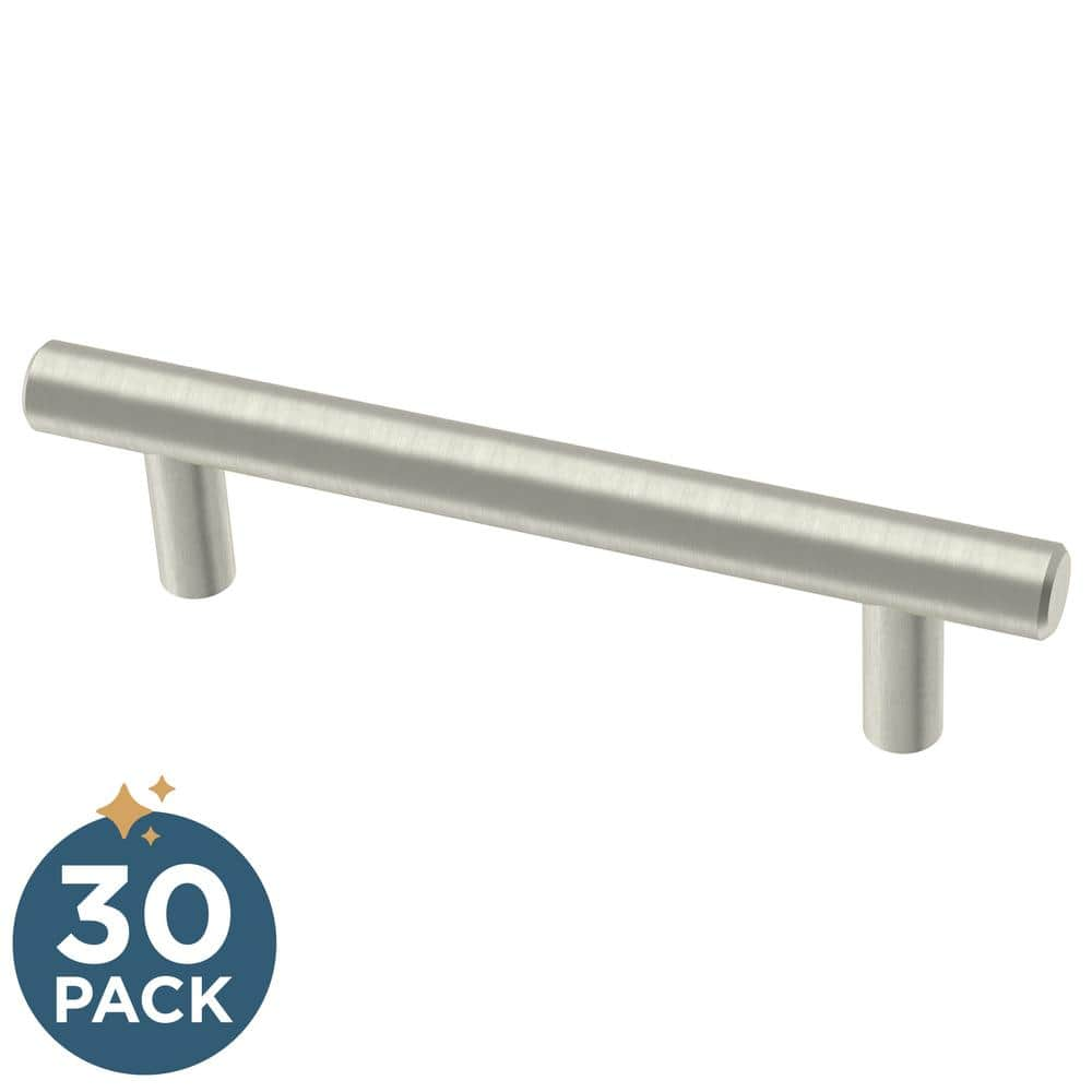 Simple Bar 3-3/4 in. (96 mm) Modern Cabinet Drawer Pulls in Stainless Steel (30-Pack) -  Franklin Brass, P46641K-SS-B2