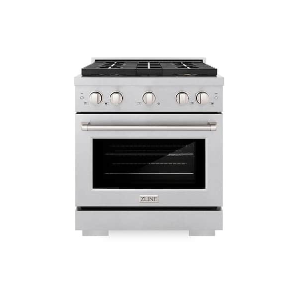 30 in. 4.2 cu. ft. Paramount Gas Range with 4-Burner DuoPro Cooktop and Convection Gas Oven in Satin Stainless Steel