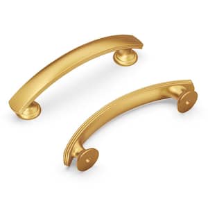 American Diner 3 in. Modern Arch Cabinet Pull Brushed Golden Brass Handle for Kitchen, Bathroom, and Furniture (1 Pack)