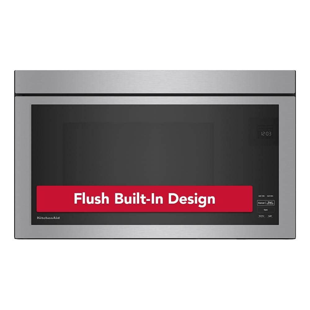 KitchenAid 30 in. W 1.1 cu. ft. PrintShield Stainless Steel Flush Built
