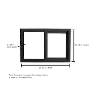 35.5 in. x 23.5 in. Select Series Horizontal Sliding Left Hand Vinyl Black Window with White Int, HPSC Glass and Screen