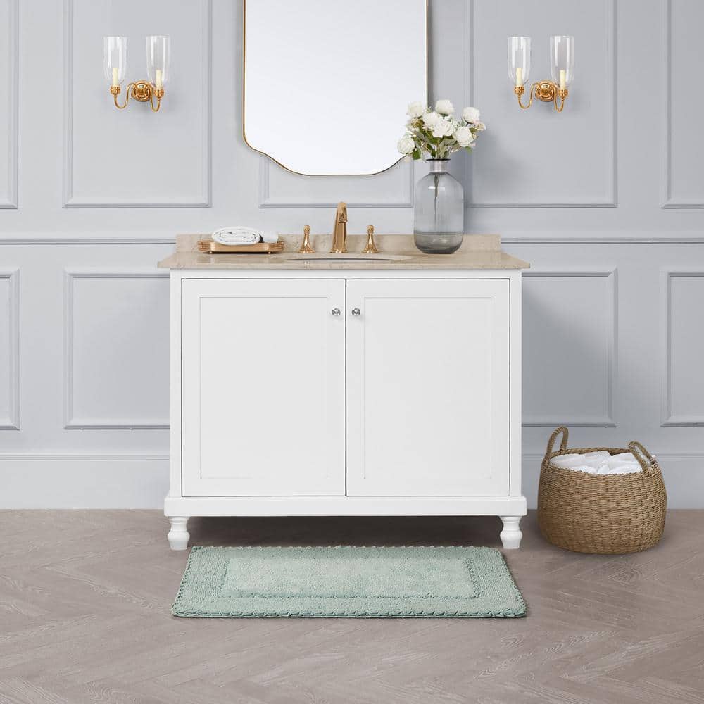 Aqua Cotton Ruffle Bath Rug 20" x 34"