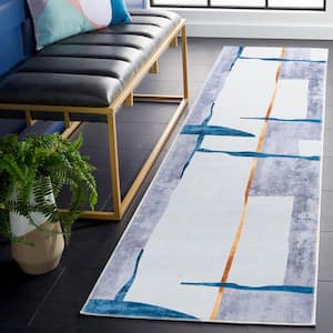 Tacoma Gray/Light Gray 3 ft. x 8 ft. Machine Washable Abstract Geometric Runner Rug
